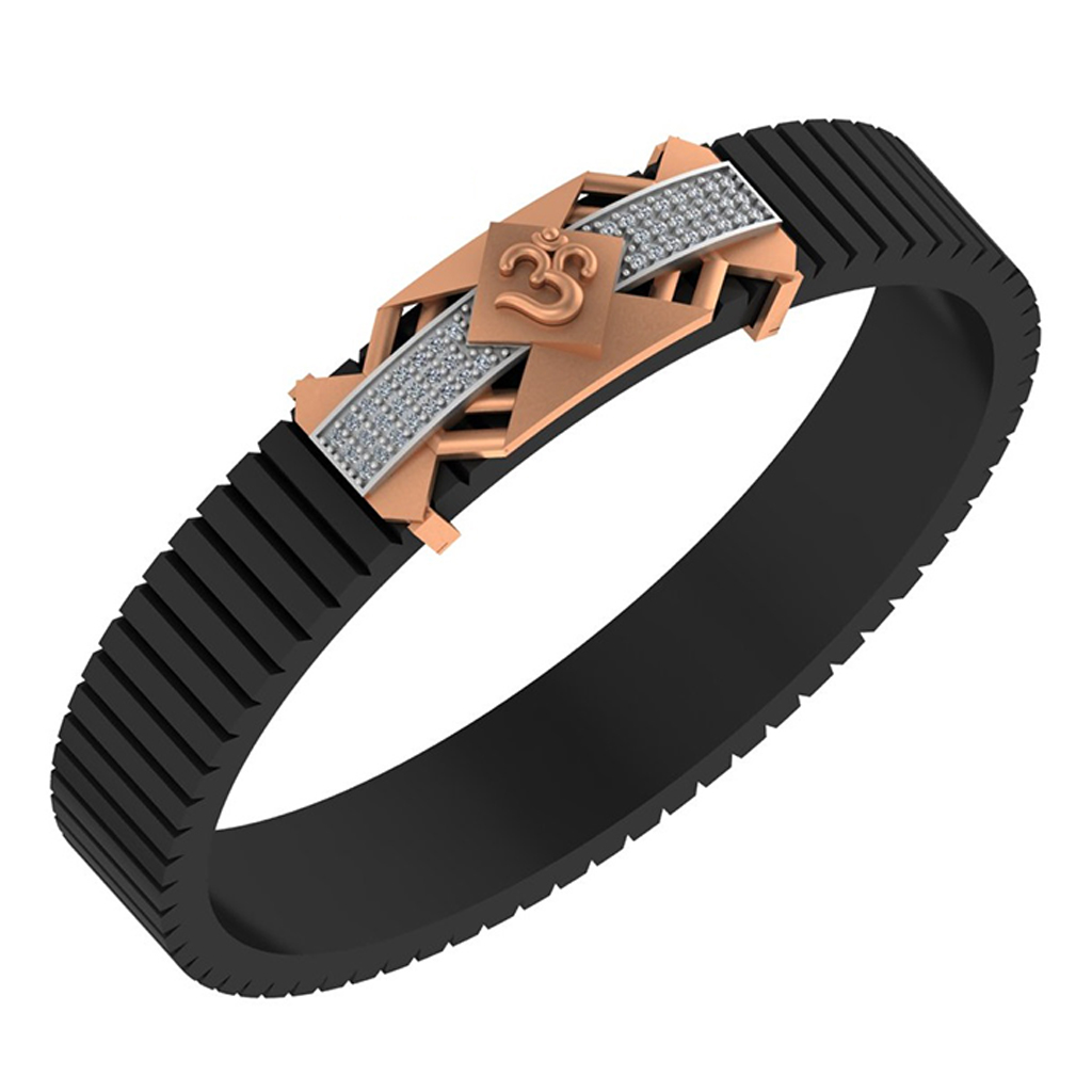 Om Shakti Geo-Frame Diamond Bracelet