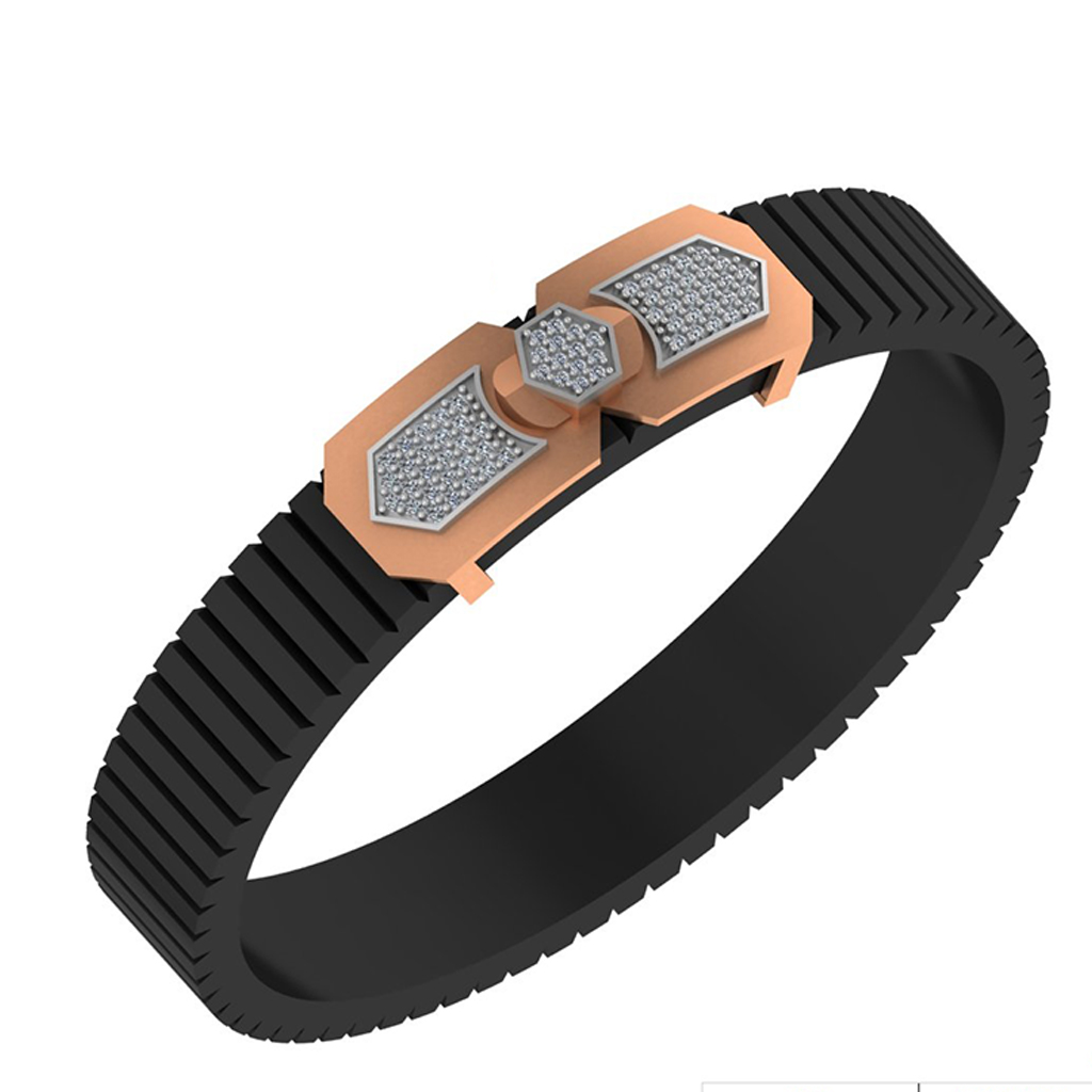 Dual Shield Diamond Plate Men's Bracelet