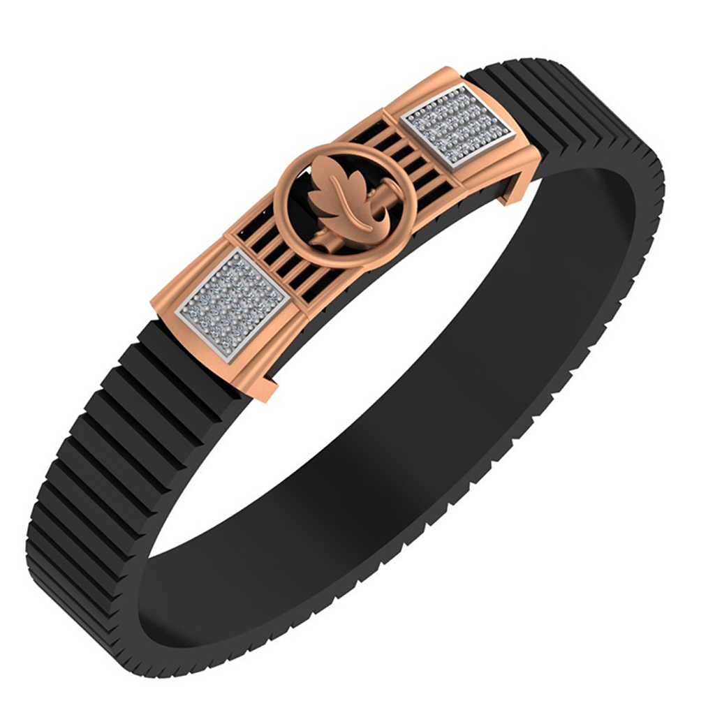 Royal Fleur-Emblem Diamond Bracelet for Men