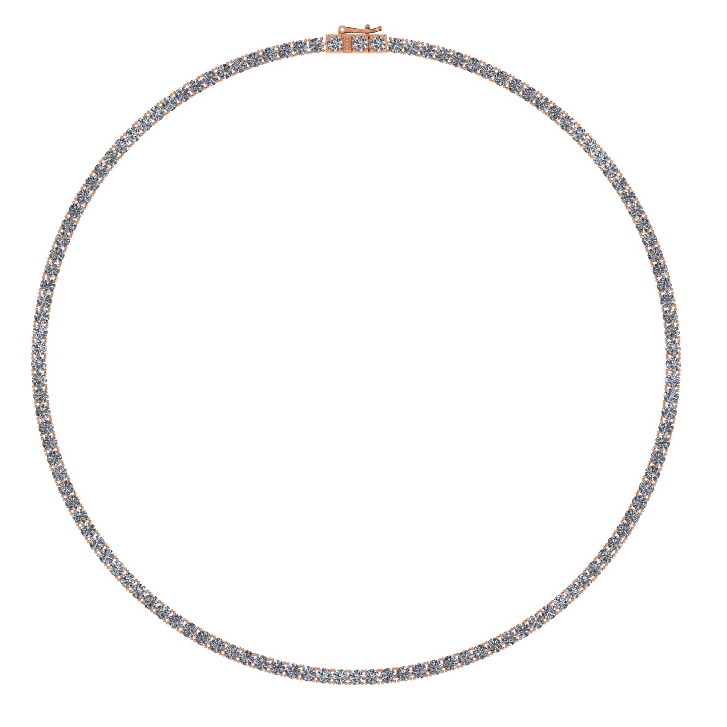 Rosé Luxe Double-Row Tennis Necklace