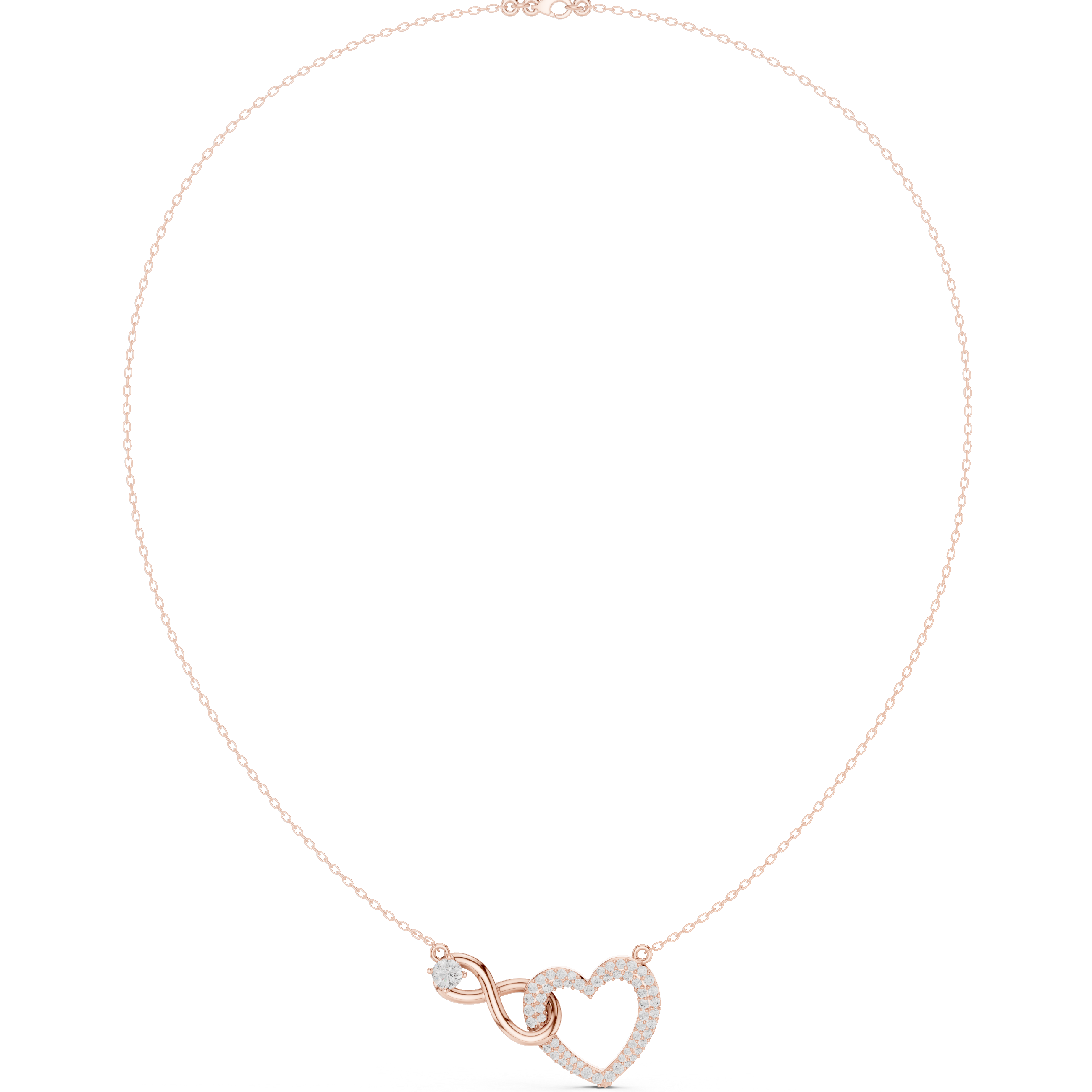 Eternal Heart Knot Diamond Necklace