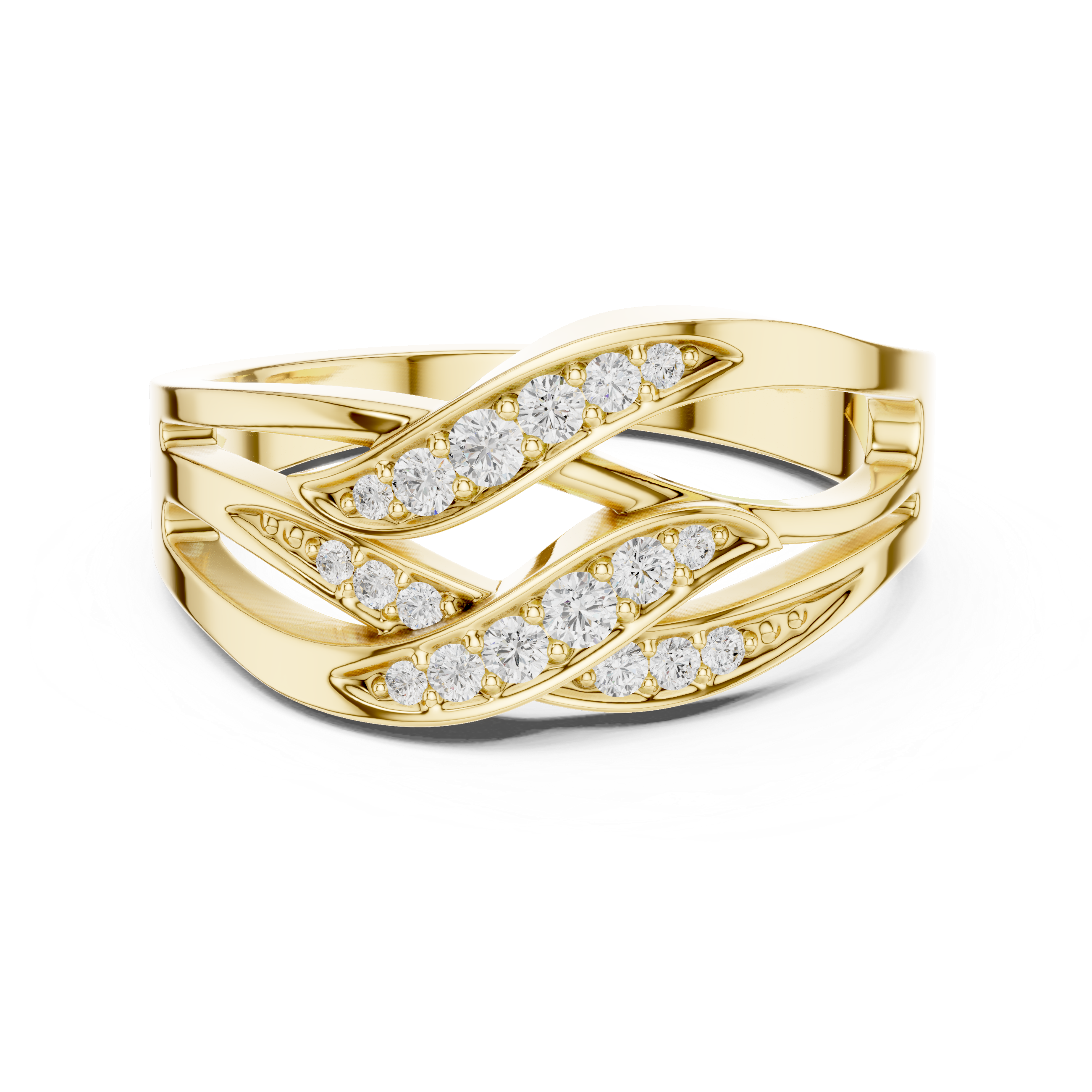 Golden Infinity Weave Diamond Ring