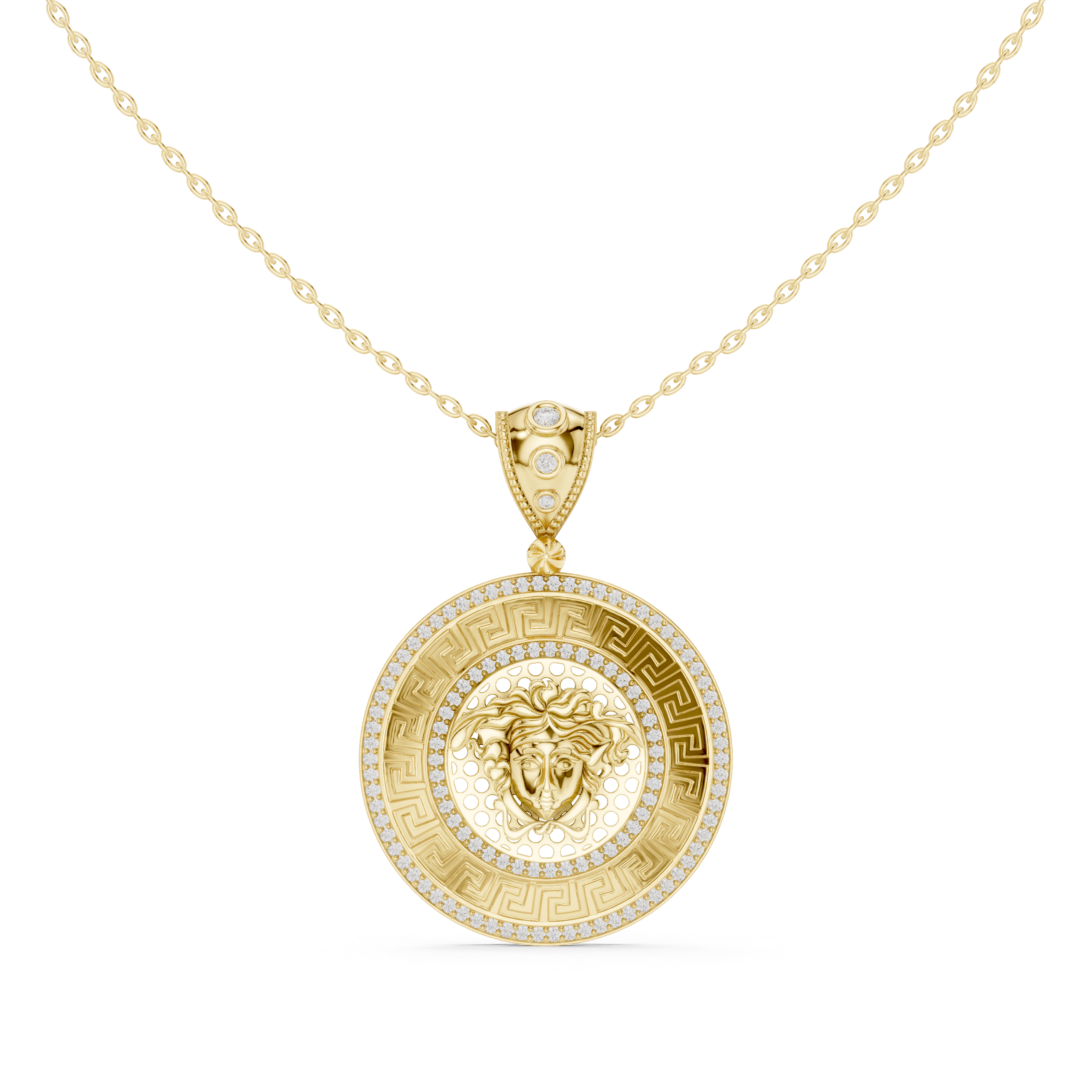 Imperial Medusa Gold Medallion Pendant