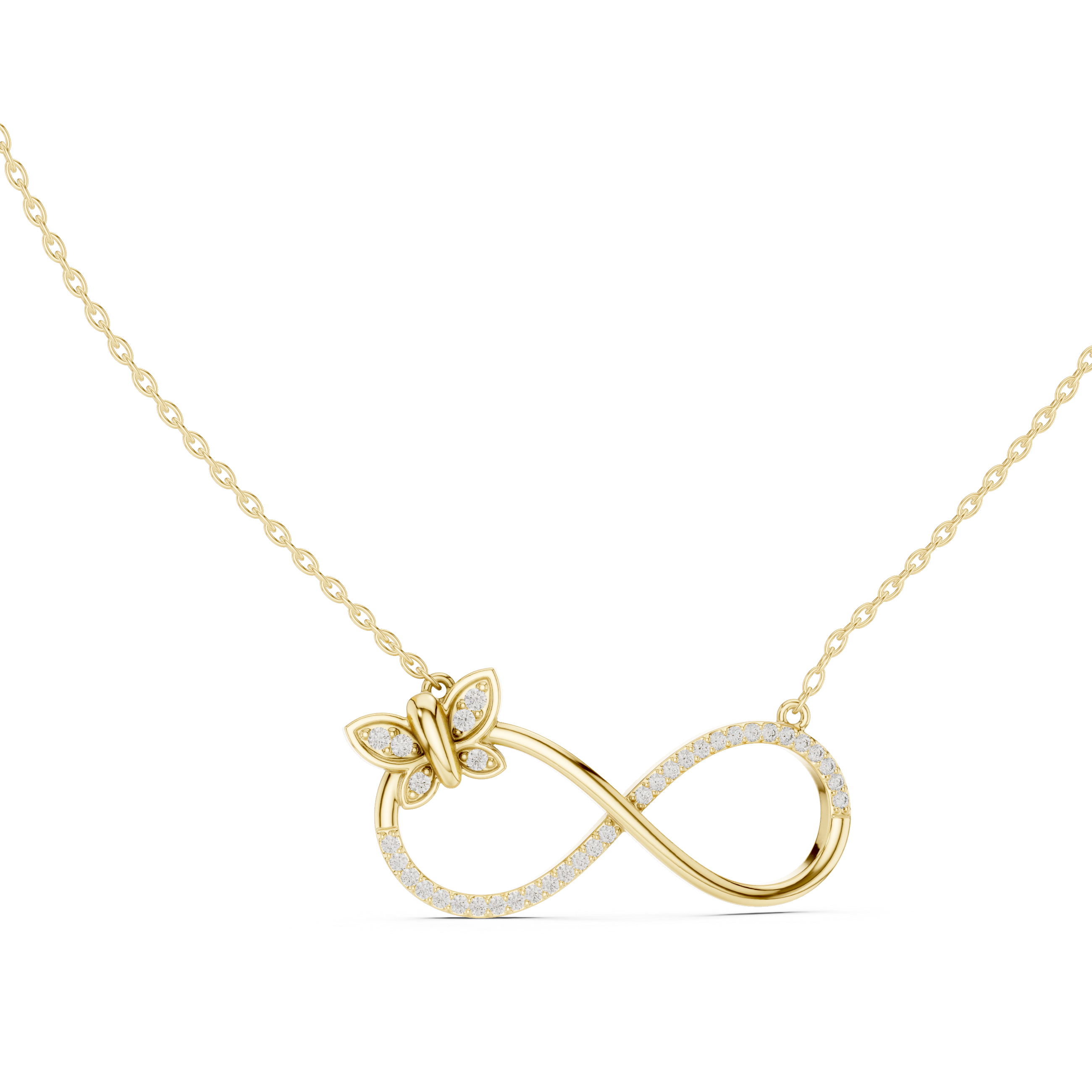 Infinite Grace Butterfly Diamond Pendant Necklace