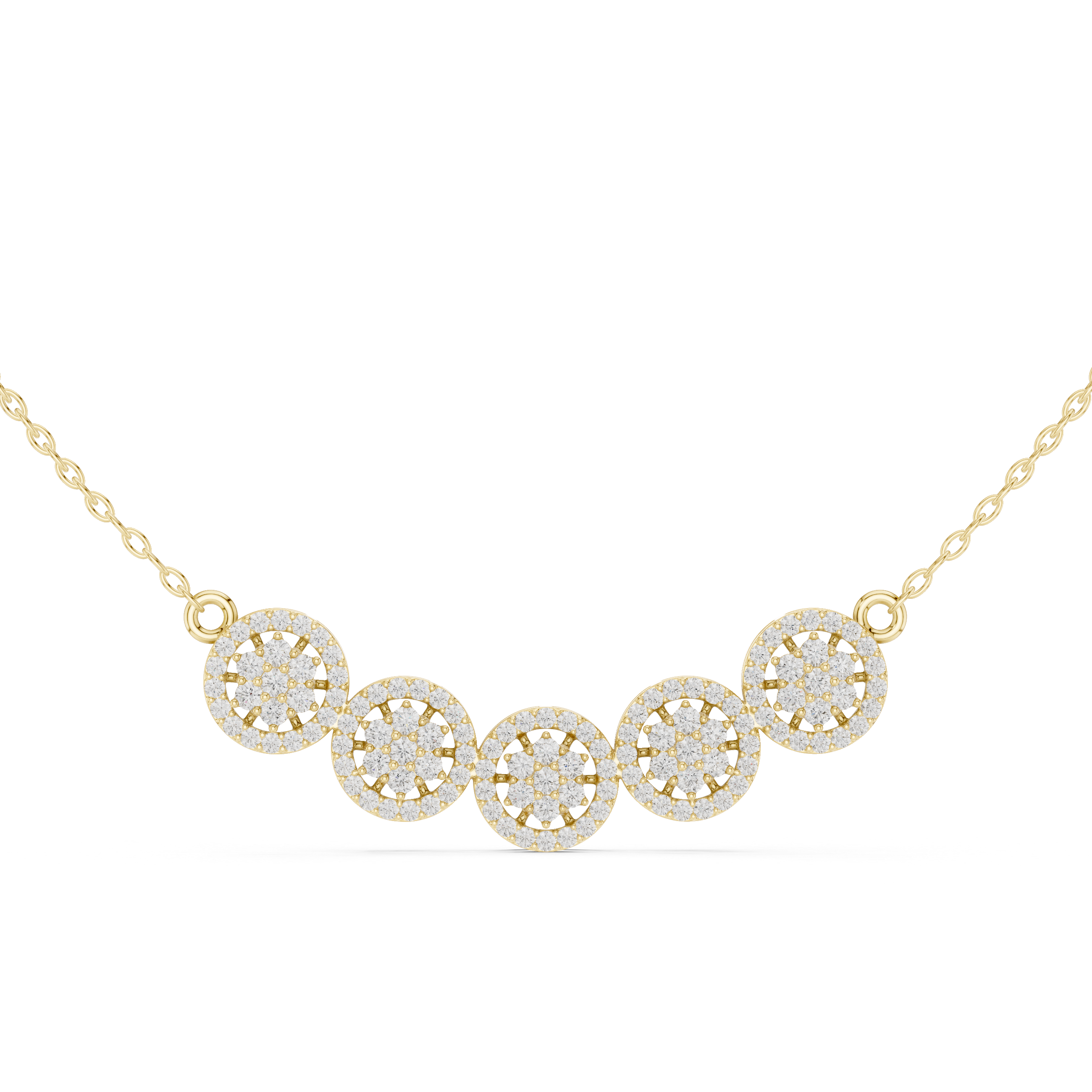 Celestial Circle Diamond Necklace in Gold