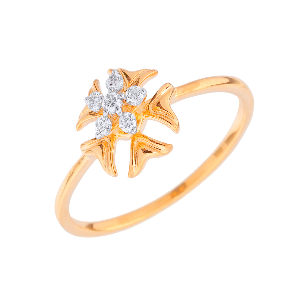 Floral Diamond Blossom Gold Ring