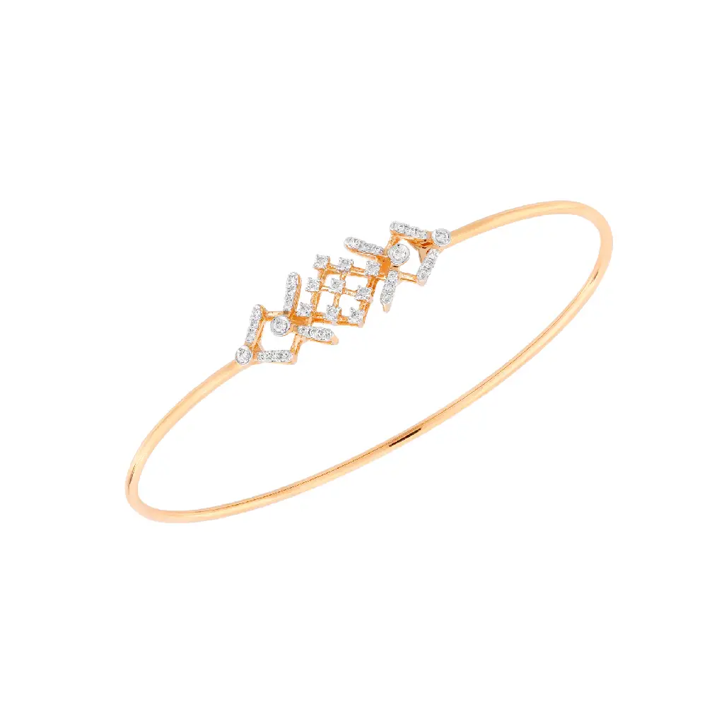 Geometric Diamond Gold Bracelet