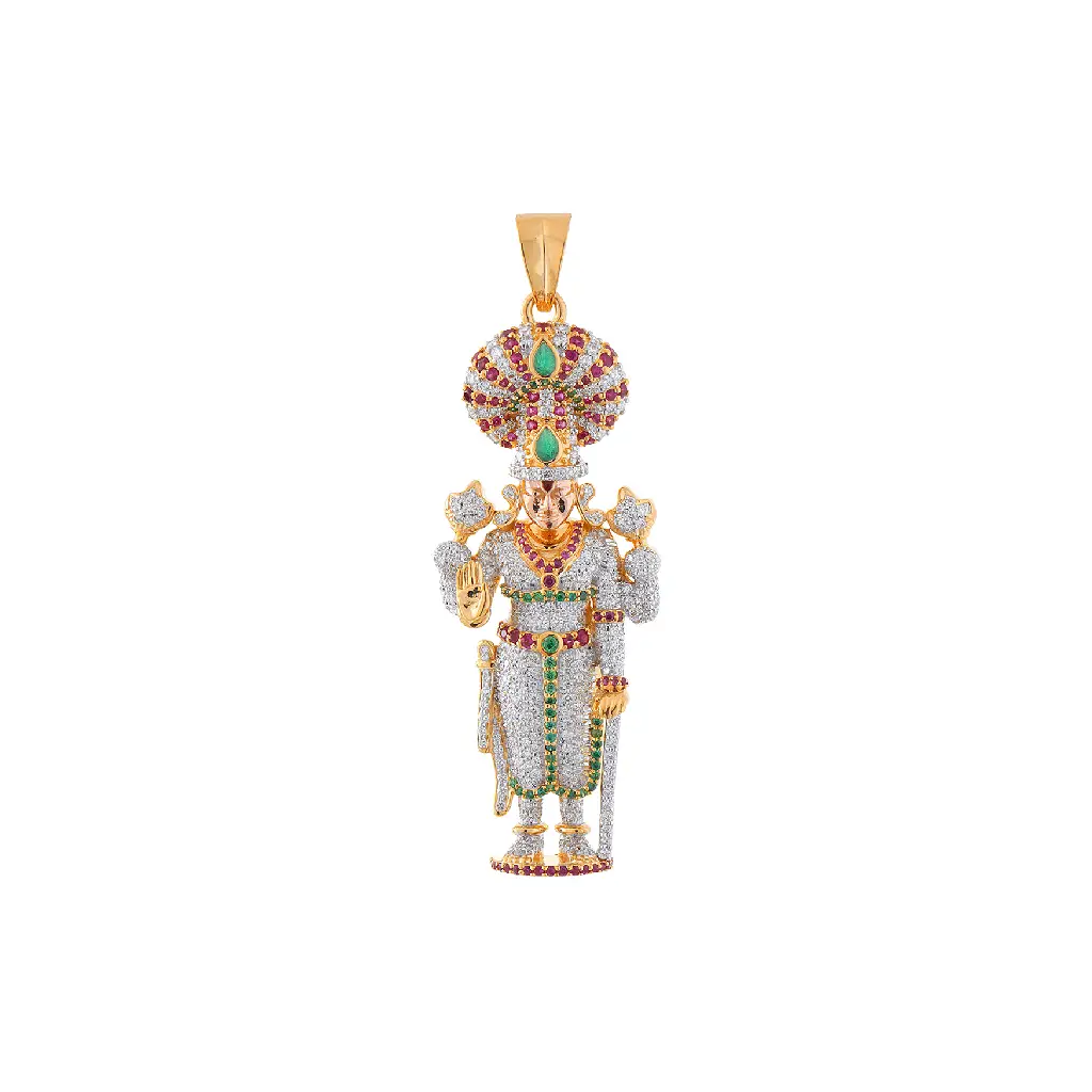 Divine Lord Vishnu Diamond Pavé Pendant